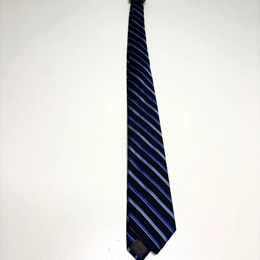 Brooks Brothers Navy Blue Diagonal Stripe Silk Tie